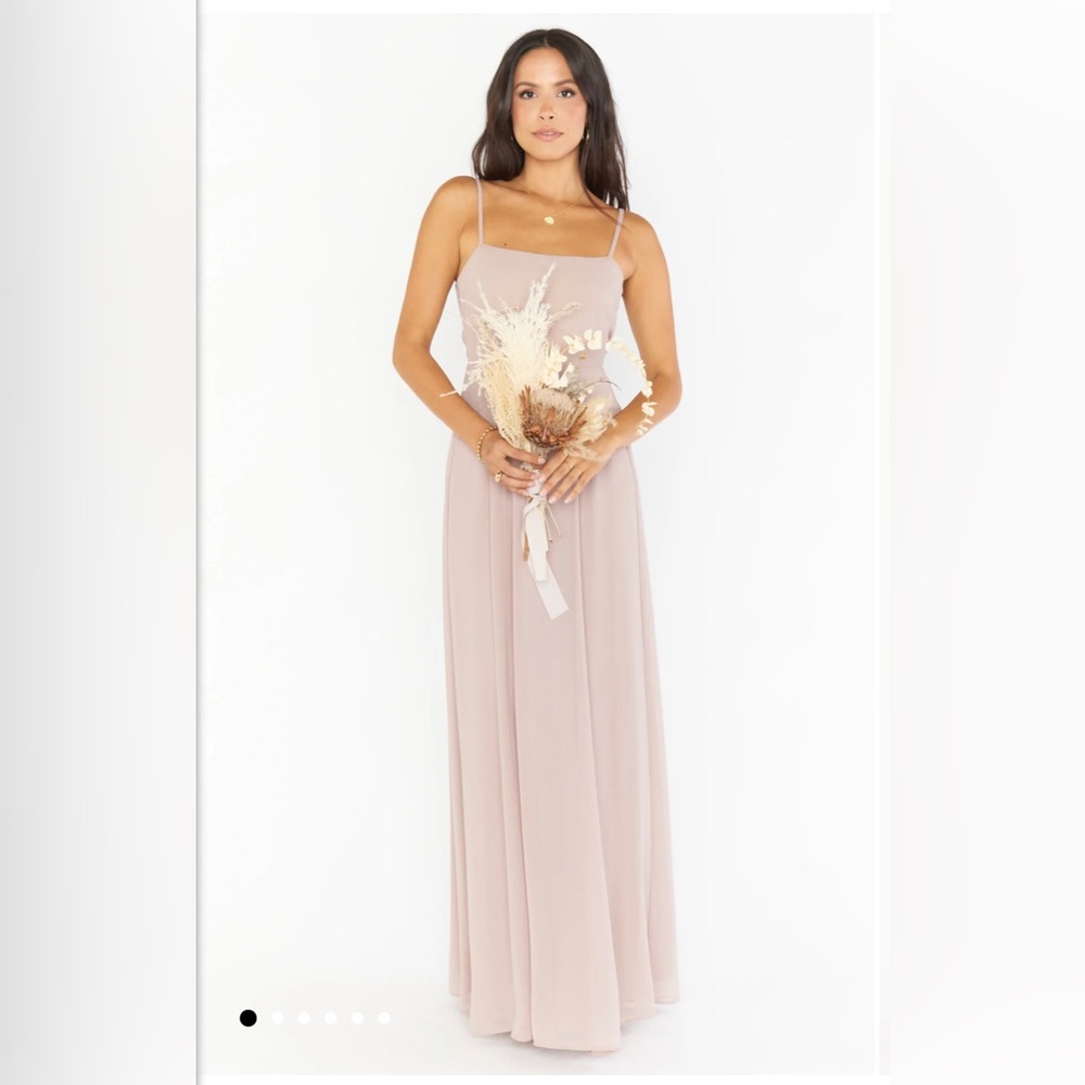 Showmeyourmumu lauren tie soft beige maxi dress